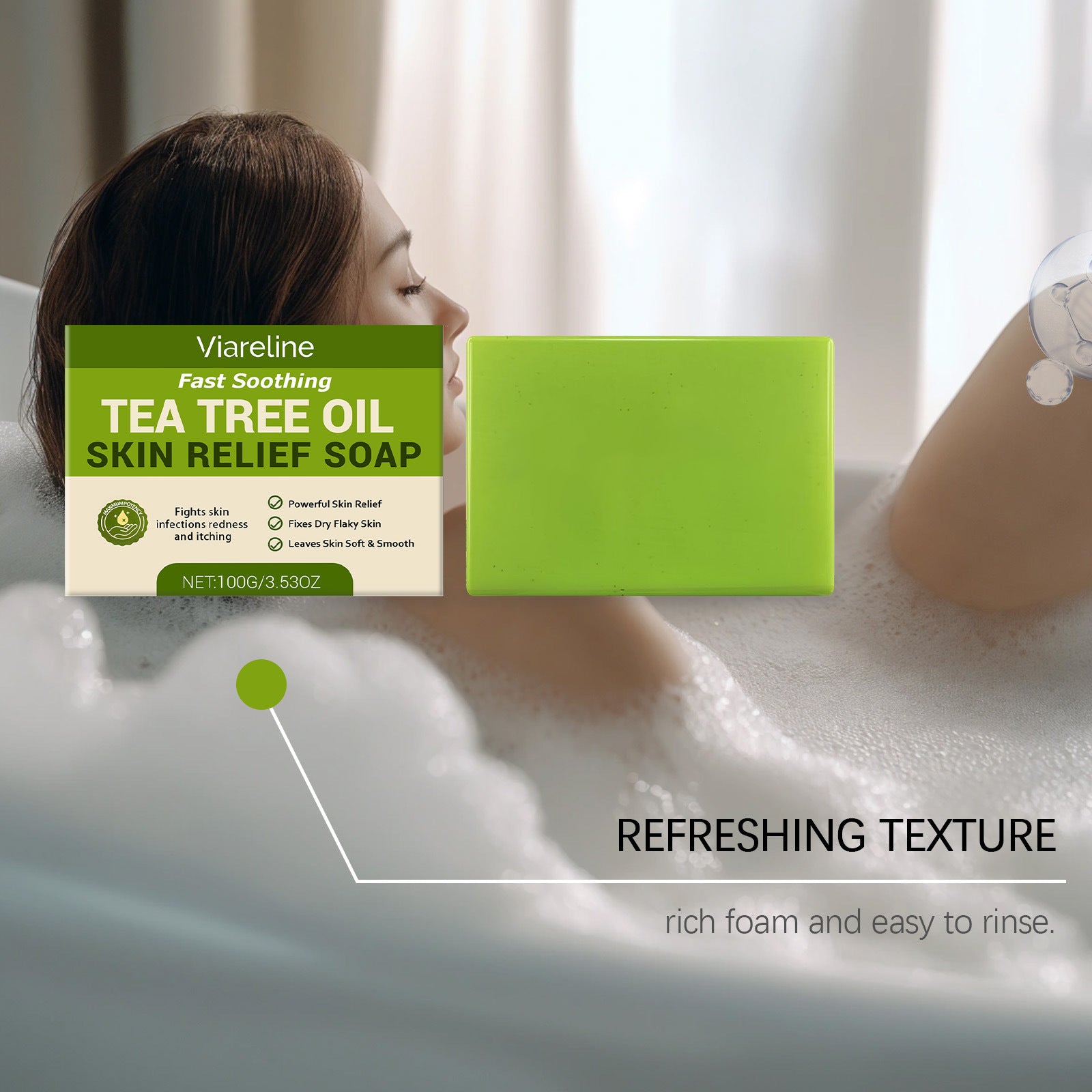 Tea Tree Oil Soap Deep Cleansing Bar - Natural Cruelty-Free Skin Care Scrubs Treatments Tidesmit