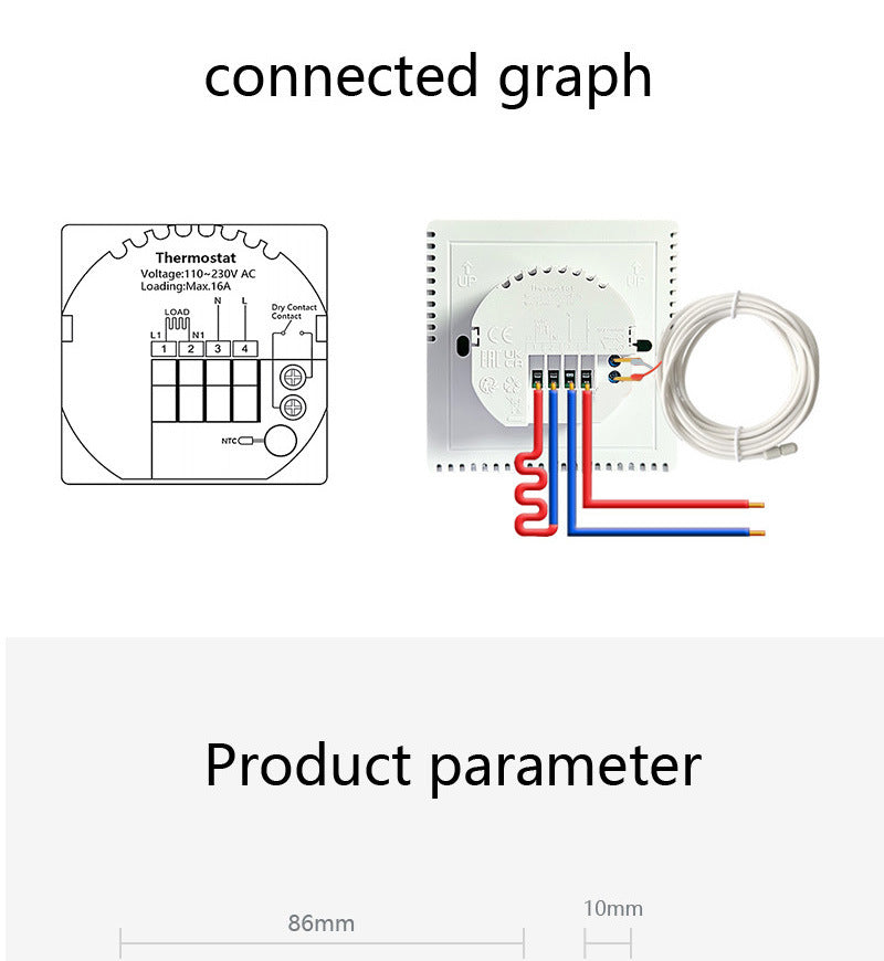 PSSRISE WiFi Thermostat Room Temperature Controller of Water Electric Floor Heating Gas Boiler Humidity Work with Googles Home