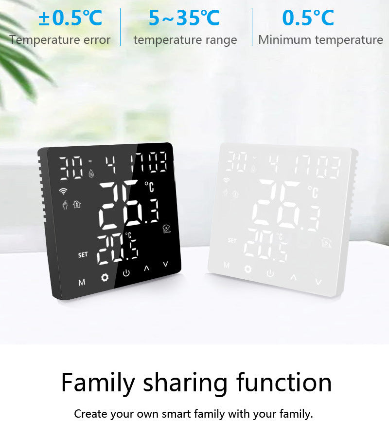 PSSRISE WiFi Thermostat Room Temperature Controller of Water Electric Floor Heating Gas Boiler Humidity Work with Googles Home
