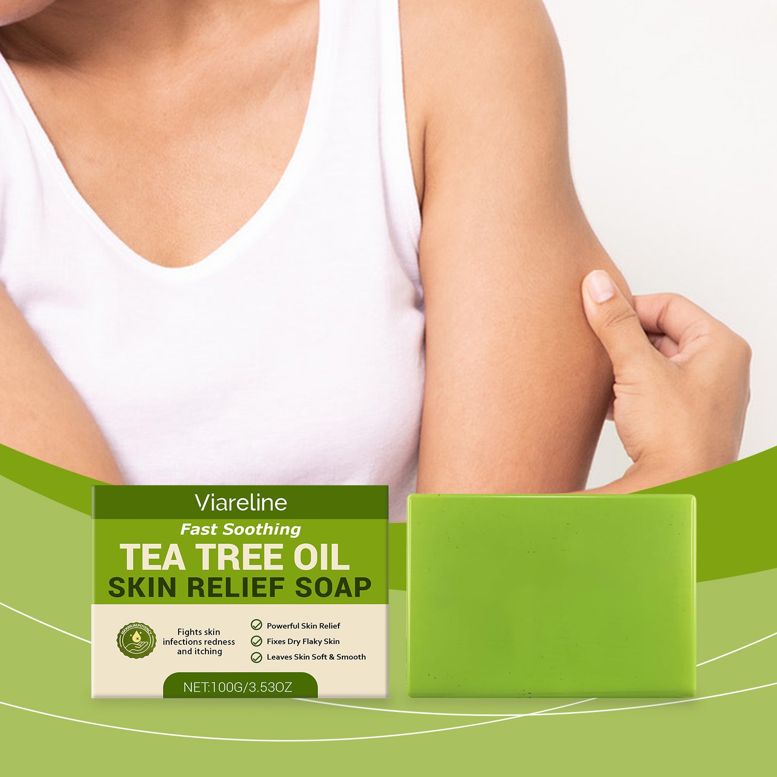 Tea Tree Oil Soap Deep Cleansing Bar - Natural Cruelty-Free Skin Care Scrubs Treatments Tidesmit