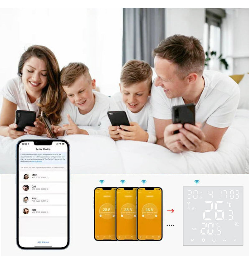 PSSRISE WiFi Thermostat Room Temperature Controller of Water Electric Floor Heating Gas Boiler Humidity Work with Googles Home