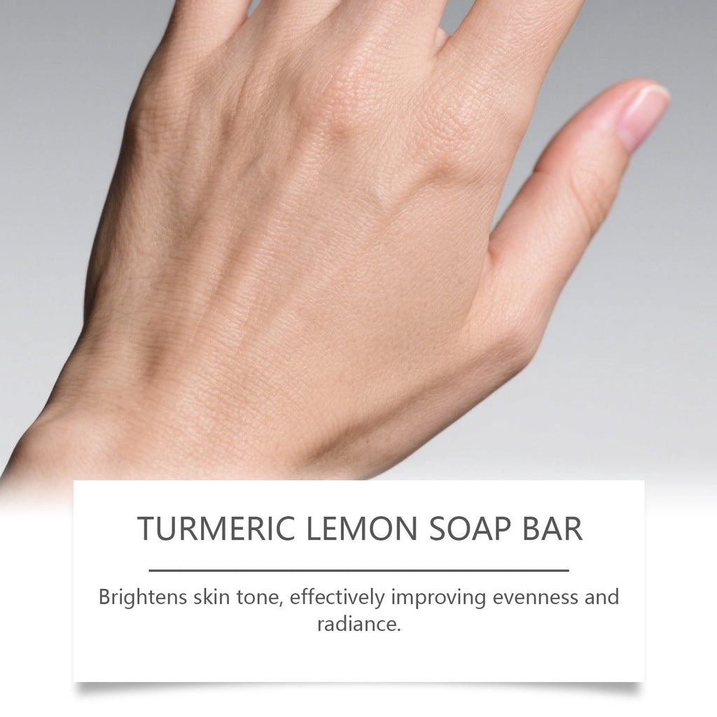 Turmeric Lemon Brightening Soap Bar Exfoliating Deep Cleansing Moisturizing Repair Smoothing Refreshing Lightening Handmade Soap