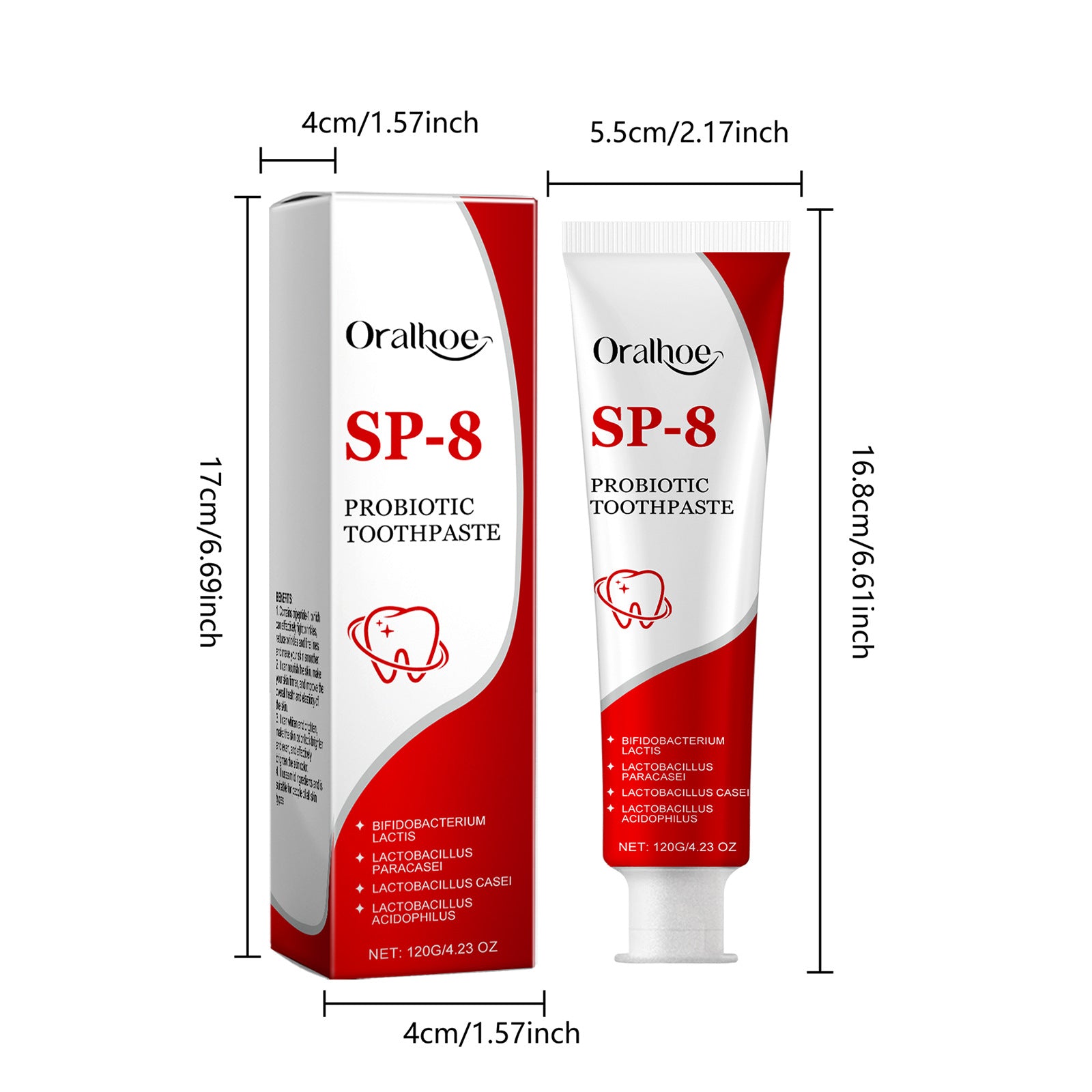 Tidesmit SP-8 Probiotic Whitening Toothpaste for plaque removal and fresh breath oral hygiene