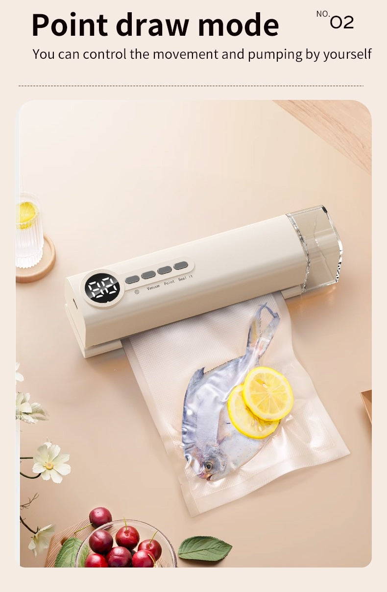 Cordless Rechargeable Vacuum Sealer Machine-90W Strong Suction ≥-62kPa, Fully Automatic Food Sealer for Dry/Moist Food