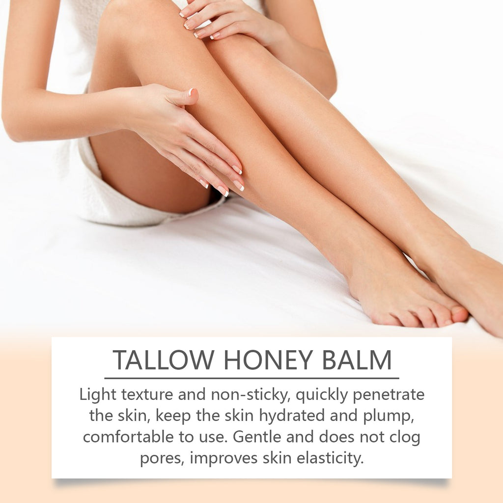 Organic Grass Fed Beef Tallow Balm Raw Honey Moisturizing Soft Improve Elasticity Long-Lasting Smooth Hydrating Cream Skin Care
