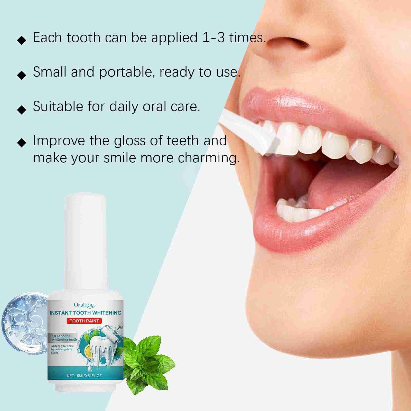 Tidesmit teeth whitening paint for removing stains, preventing tartar, and improving oral hygiene.
