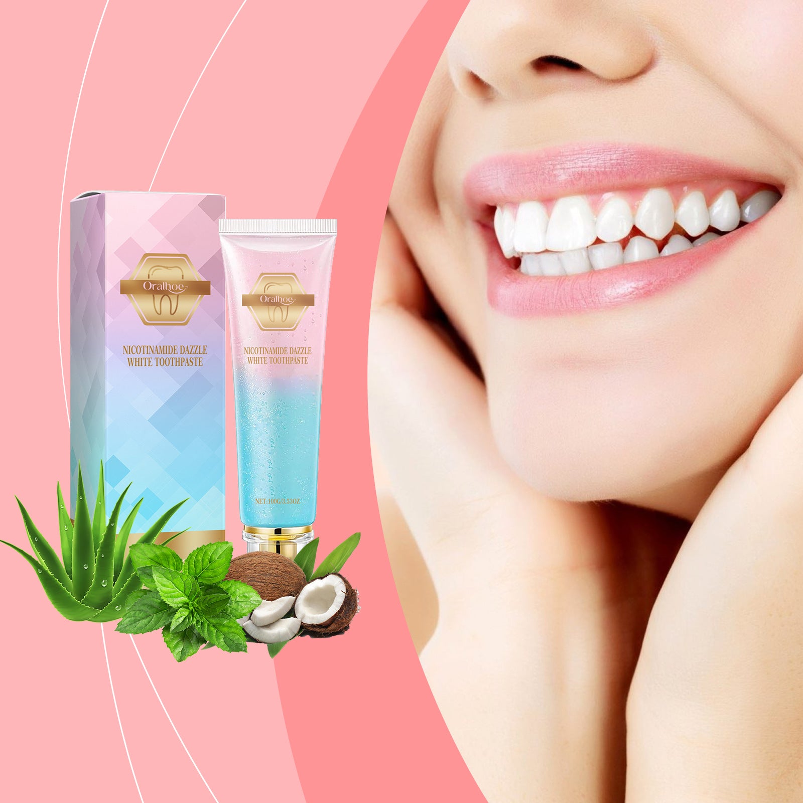 Tidesmit Niacinamide teeth whitening toothpaste for plaque removal, stain cleaning, and fresh breath oral care