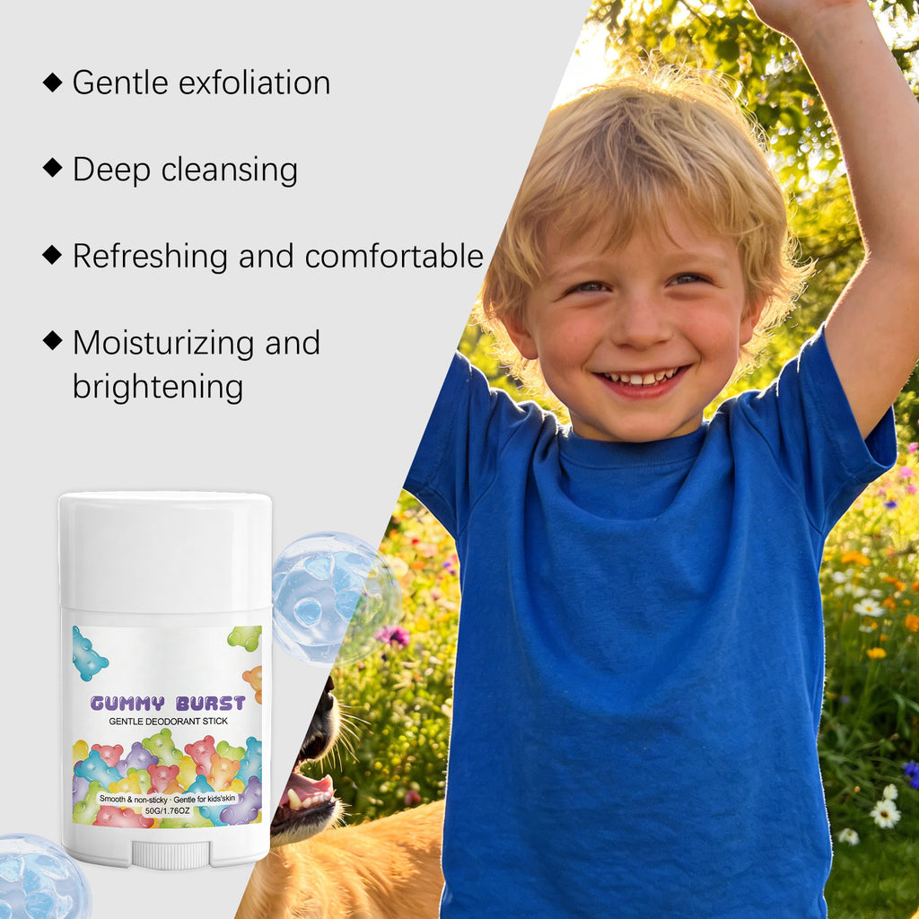 Tidesmit kids antiperspirant stick for effective sweat and body odor control with a long-lasting fresh fragrance.