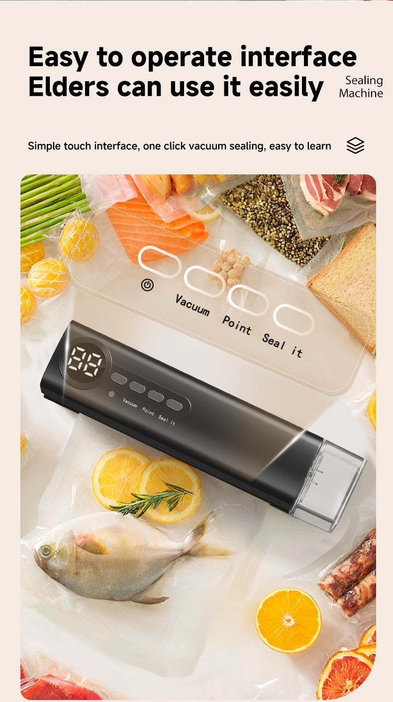 Cordless Rechargeable Vacuum Sealer Machine-90W Strong Suction ≥-62kPa, Fully Automatic Food Sealer for Dry/Moist Food