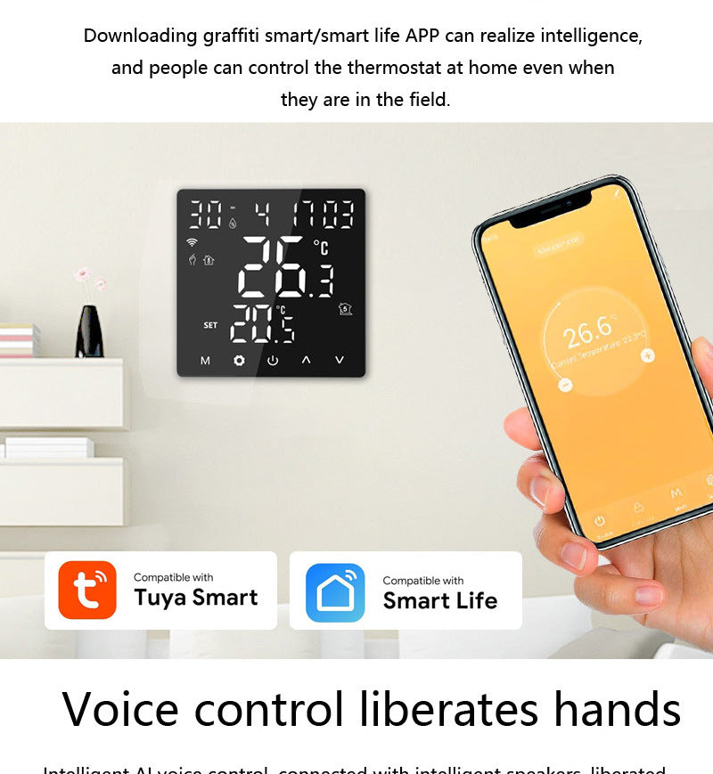 PSSRISE WiFi Thermostat Room Temperature Controller of Water Electric Floor Heating Gas Boiler Humidity Work with Googles Home