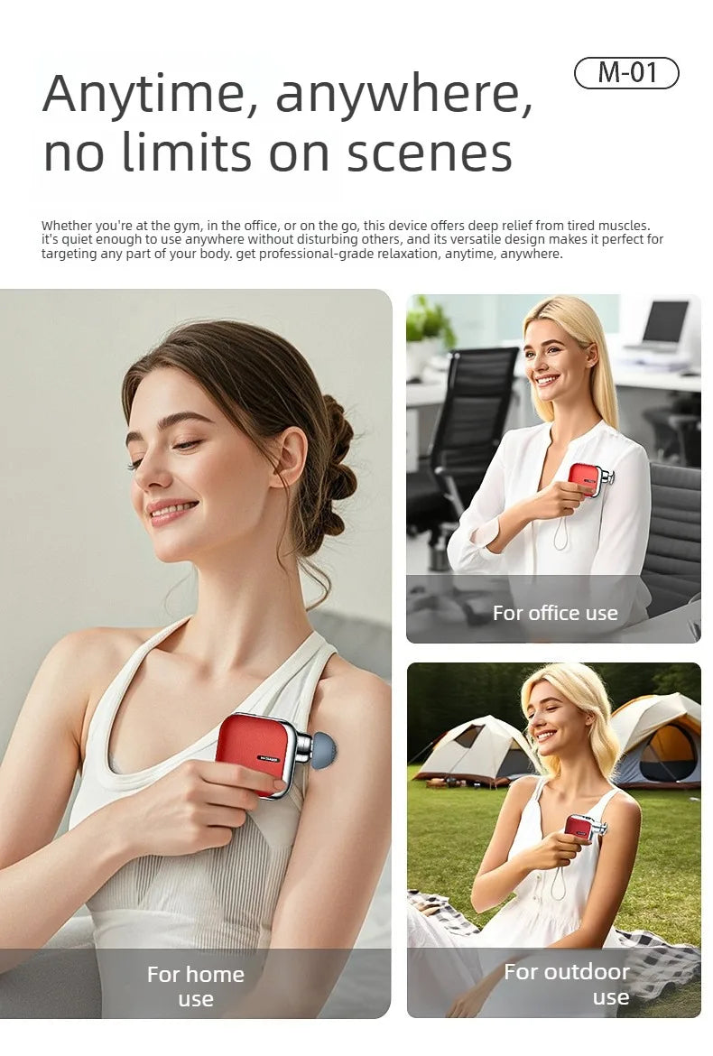 Mini Deep Tissue Massage Gun - Portable Wellness Therapy Device Relaxation Treatment Tidesmit