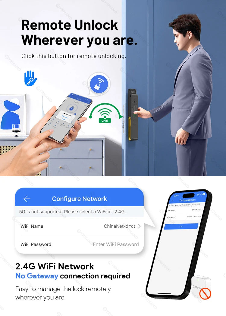 3D Face Recognition Smart Fingerprint Door Lock With  Camera Remote APP Real time intercom For Smart Home