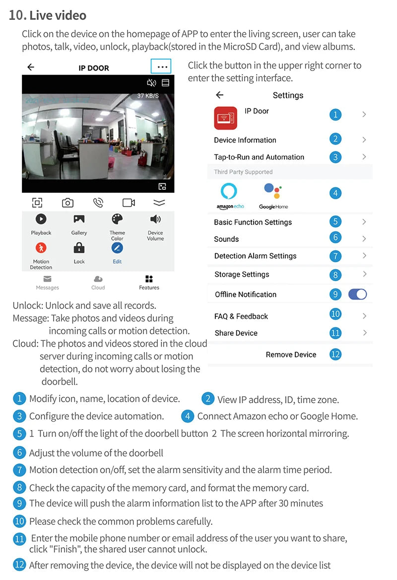 Support Tuya app WiFi visual intercom doorbell system 7/10 inch touch screen indoor monitoring intelligent villa home security