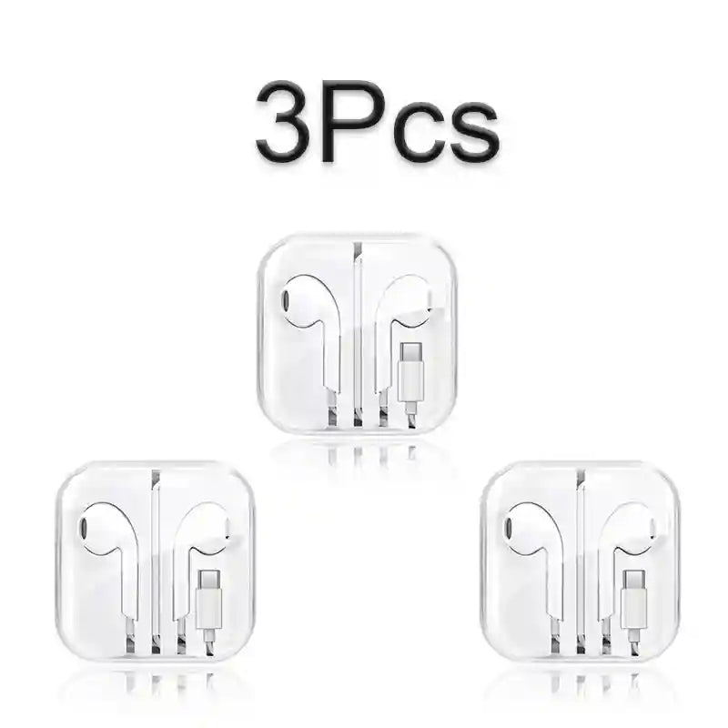 USB C Wired Earphones for Android - 3 Pack Noise Isolating Headset For Type C-3pcs Tidesmit