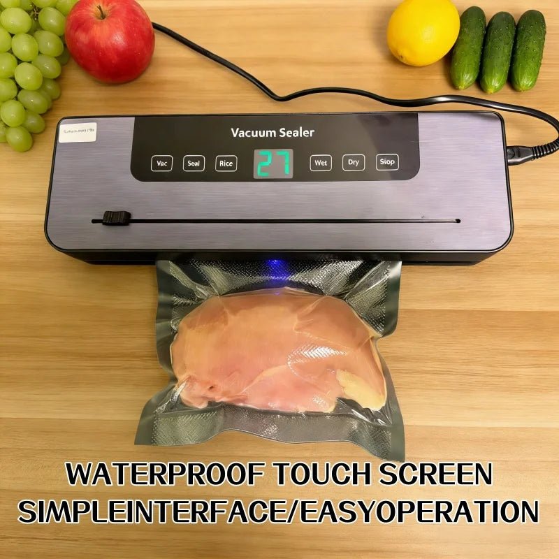 Electric Vacuum Sealer Machine Kitchen Dry/Wet Food Vacuum Sealer Home Fresh Food Storage And Built-in Cutter Ealing Machine