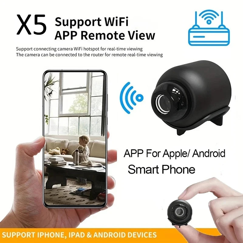1080P New X5 Mini Camera Clear Night Vision Light weight Portable Premium Cams Motion Detection Wireless Surveillance Camera