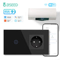 BSEED Wifi Smart Water Heater Switches Touch Boiler Switches 40A Plus EU Waterproof Socket For Kitchen Batroom Tuya Smart Life