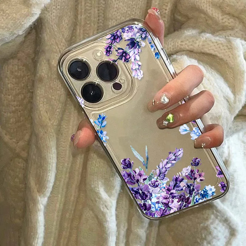 Purple Flower Phone Case for iPhone 16 - Slim Fit Shock-Absorbing Cover Tidesmit