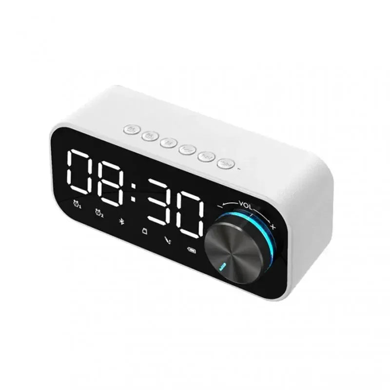 Portable Bluetooth Speaker with Alarm Clock & FM Radio | Tidesmit white Tidesmit