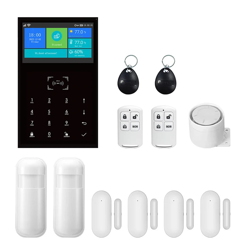WiFi GSM Smart Home Alarm Security Kit - Tuya App Controlled System 2G GSM Kit C EU Plug Tidesmit