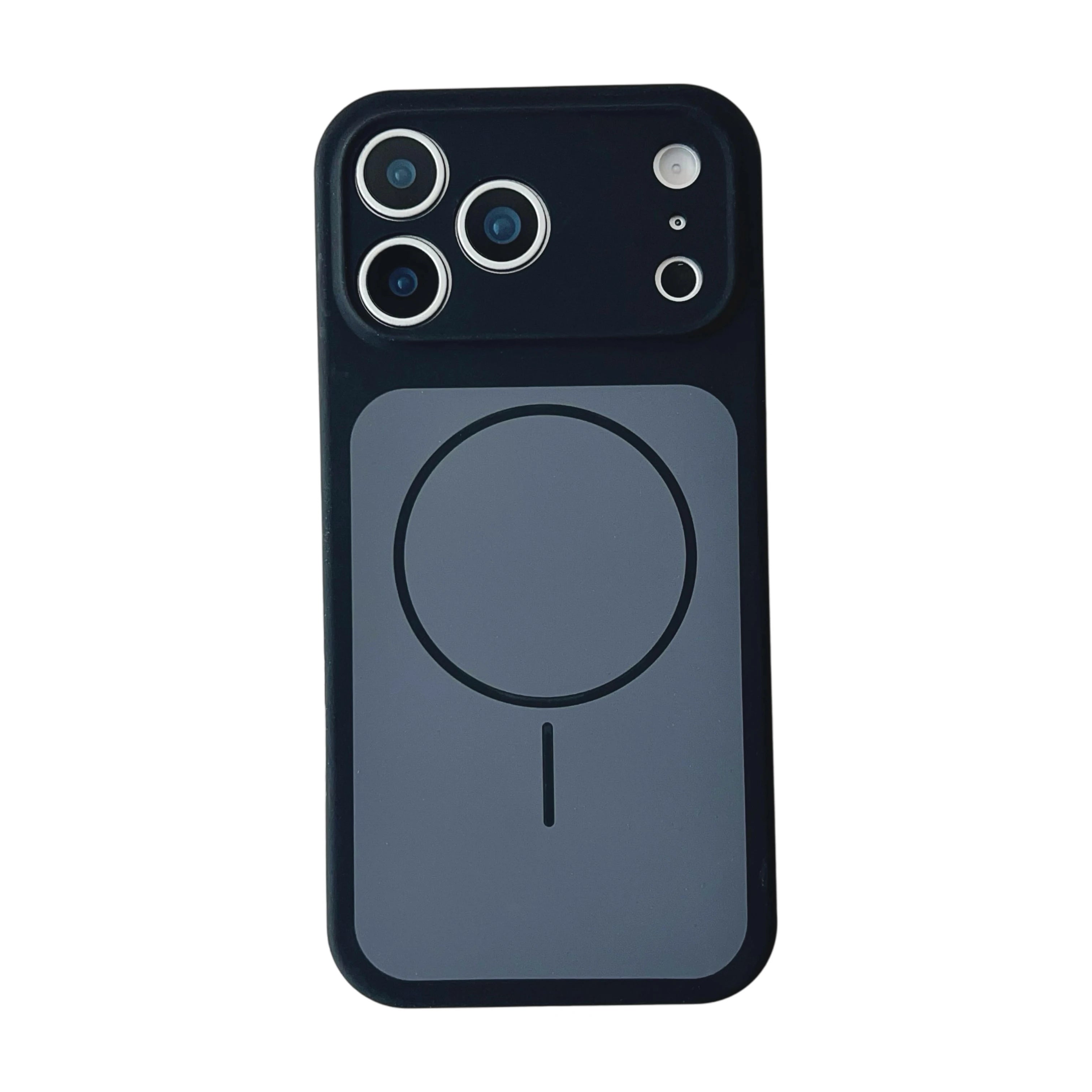 iPhone 17 Pro Max Magnetic Silicone Case - Shock-Absorbing Slim Cover Black Tidesmit