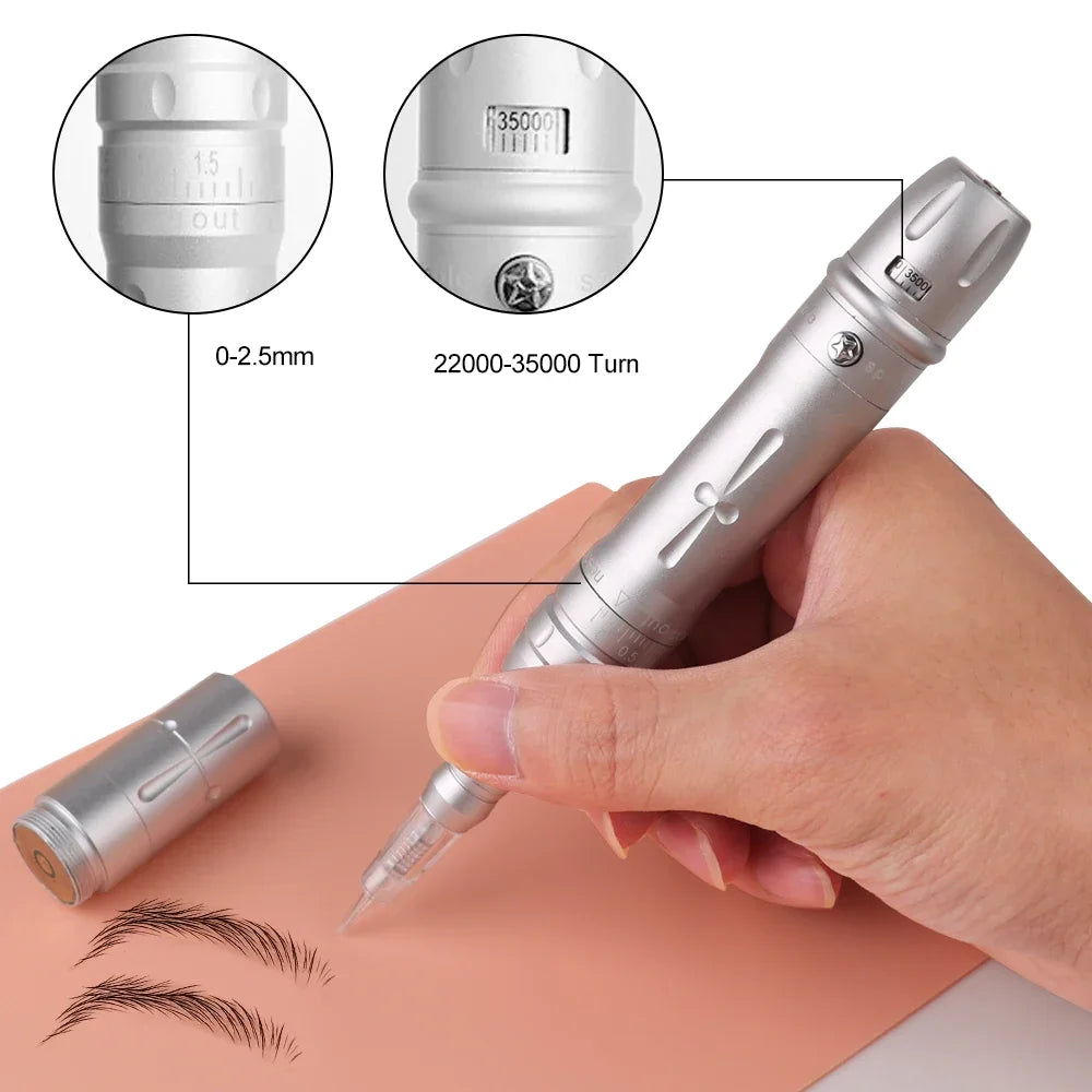 Permanent Makeup Machine for Microblading & Eyeliner - Silver/Pink Permanent Makeup Machines Tidesmit