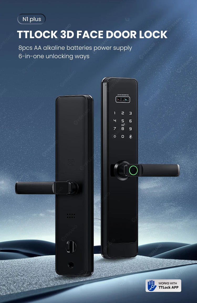 3D Face Recognition Digital Door Camera Fingerprint cerradura inteligente Electronic Smart Door Lock For Home