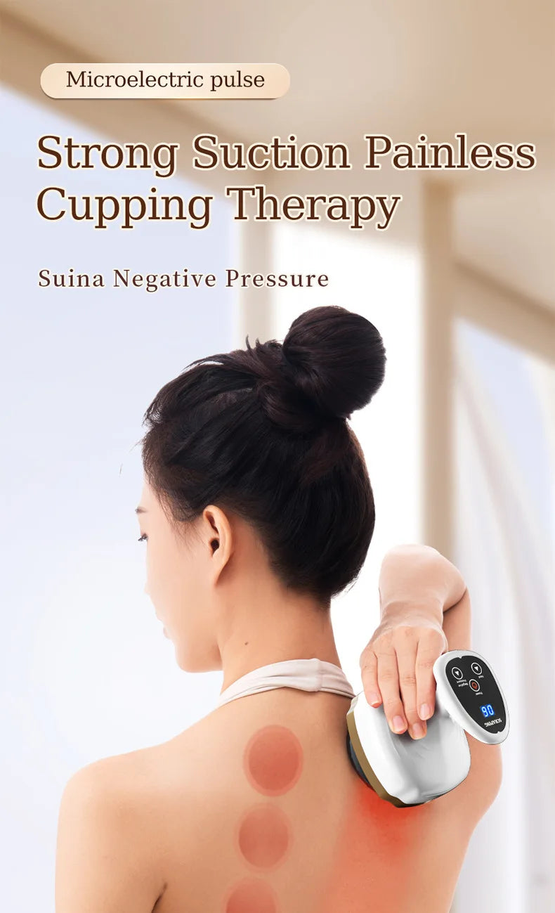 Electric Gua Sha Massager: Heated Cupping Therapy Tool for Home Spa Relaxation Treatment Tidesmit