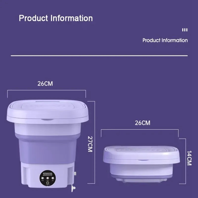 Tidesmit 8L Foldable Portable Washing Machine with Spinning Dry