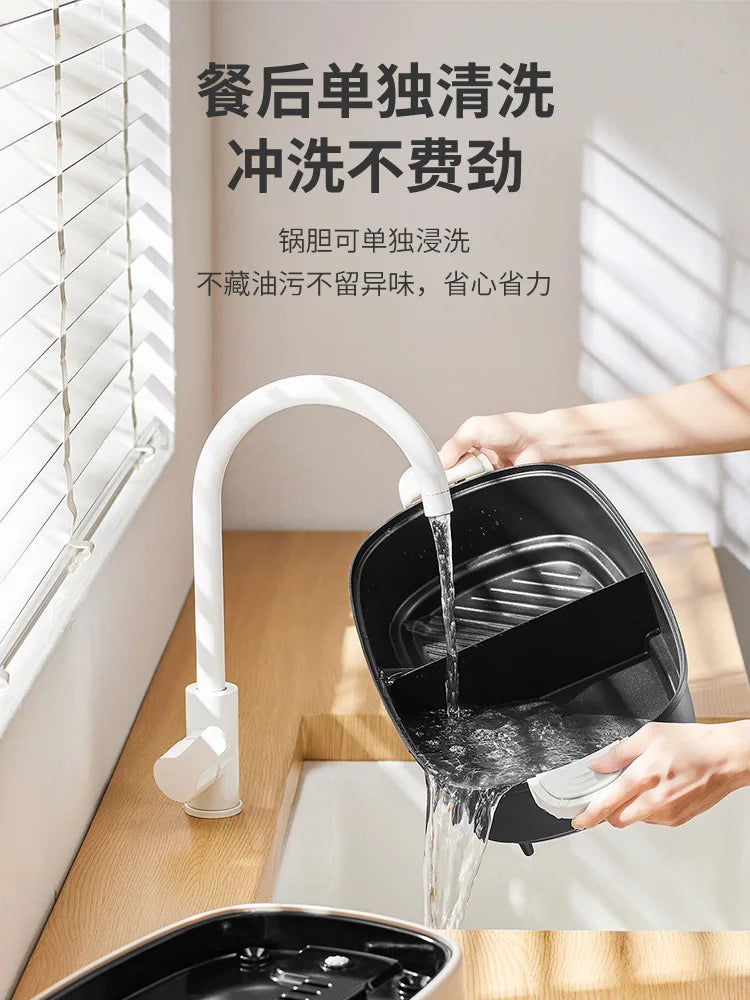 MODONG electric hot pot with handle, open inner pot, and water pouring