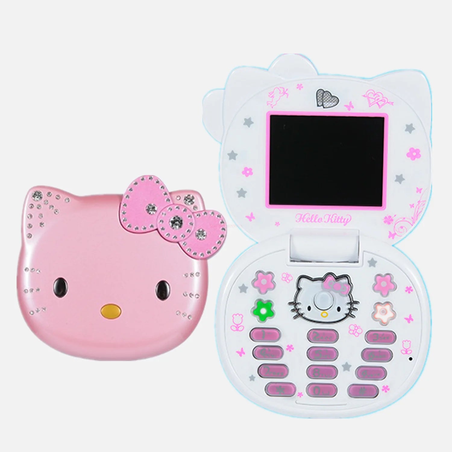 2024 Sanrio Hello Kitty Flip Phone Kawaii K688 Cartoon Taiml Cute Mini Phone Birthday Fashion Gift Toys Christmas For Anime Fans