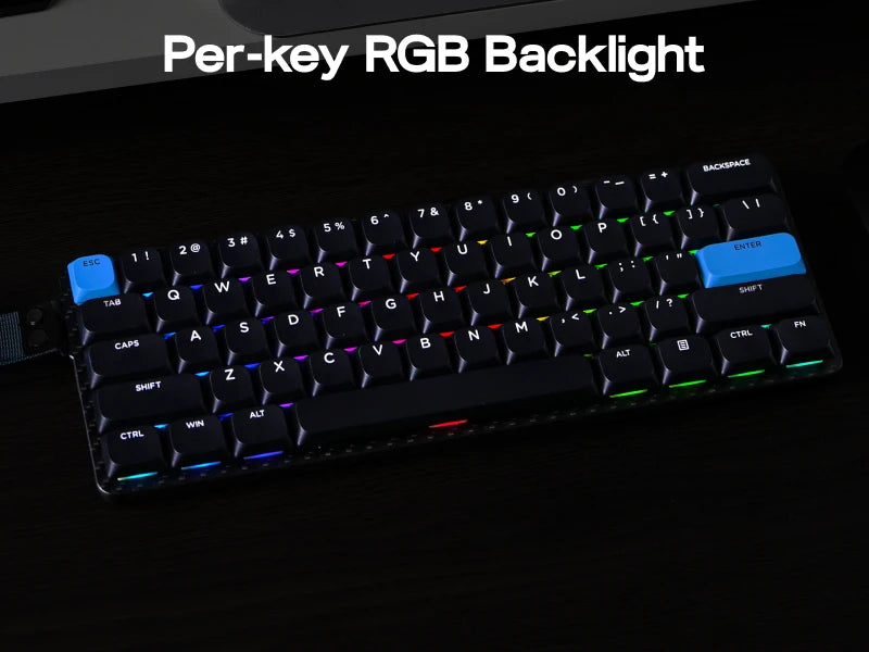 EPOMAKER Carbon60 60% ANSI US Layout Tri-mode Wireless Mechanical Keyboard with QMK/VIA Programmable & RGB Backlights