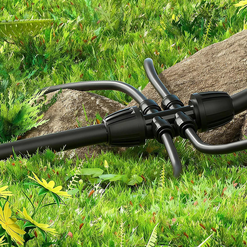 1/4" Irrigation Dripline Tubing 100Ft Roll 6" Emitter Spacing 0.5 GPH Emitters Built-In Drip Irrigation Line with 1/4" Fittings