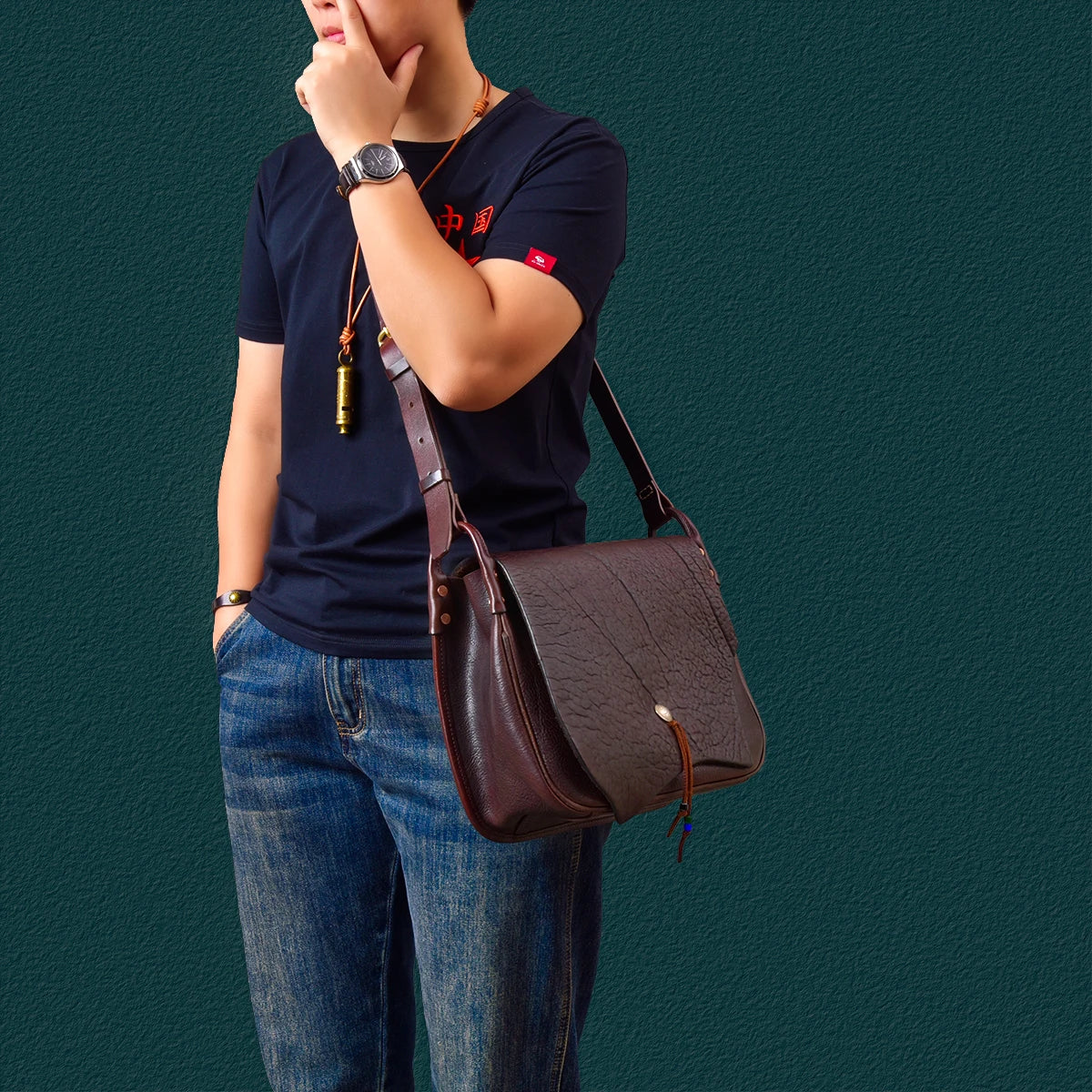 vintage designer handmade first layer cowhide messenger bag outdoor travel casual luxury brand genuine leather shoulder bag