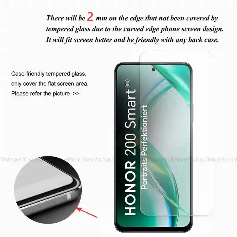 Honor 200 Smart Tempered Glass Screen Protector - 9H Hardness 4-Pack AE Tidesmit