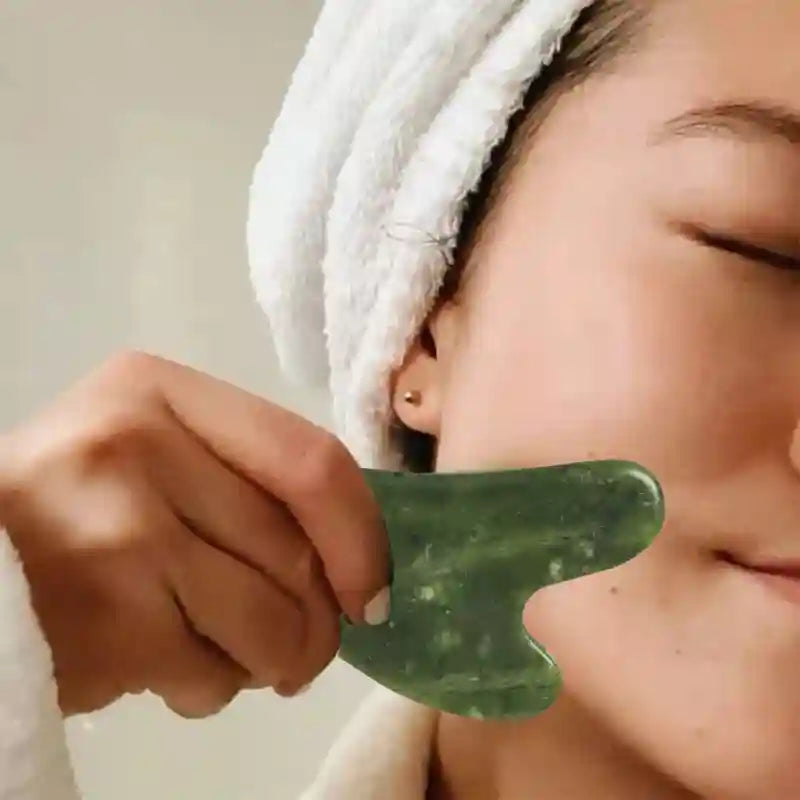 Natural Xiuyan Jade Gua Sha Heart-Shaped Facial Massage Tool Massage Roller Tidesmit