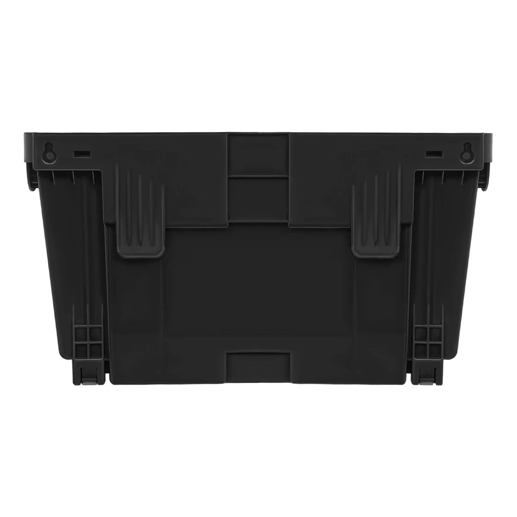 Black wall-mounted vertical planter with five hanging pots and mounting clips