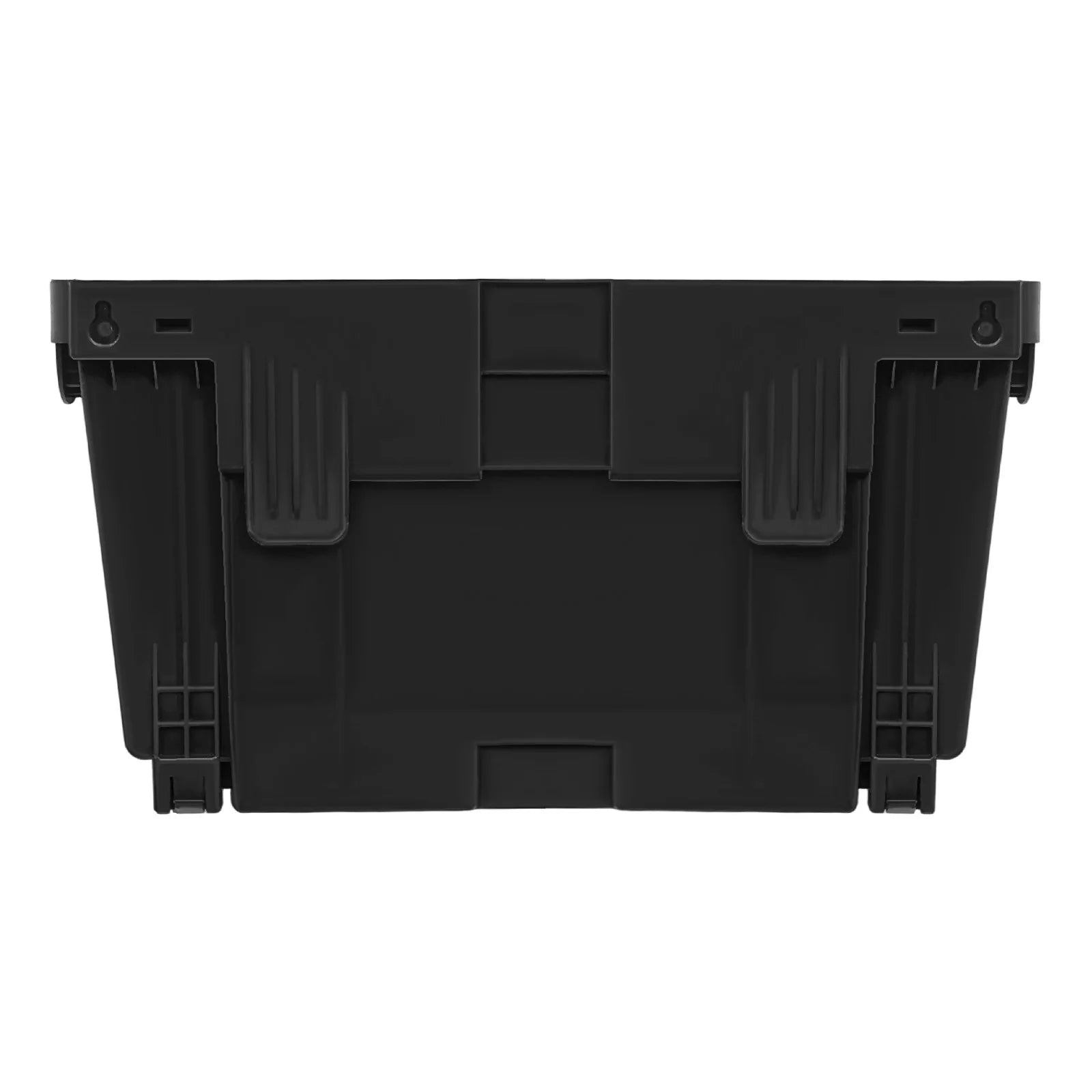 Black wall-mounted vertical planter with five hanging pots and mounting clips
