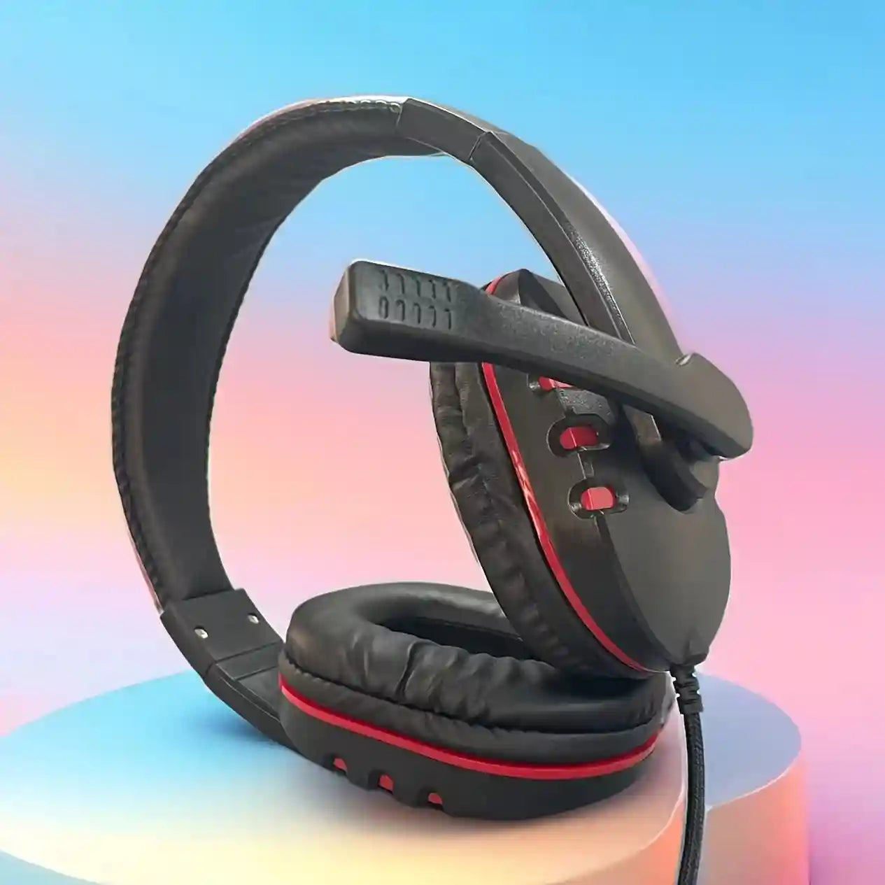 Wired Gaming Headset with Noise Reduction - Red | Tidesmit Red Tidesmit