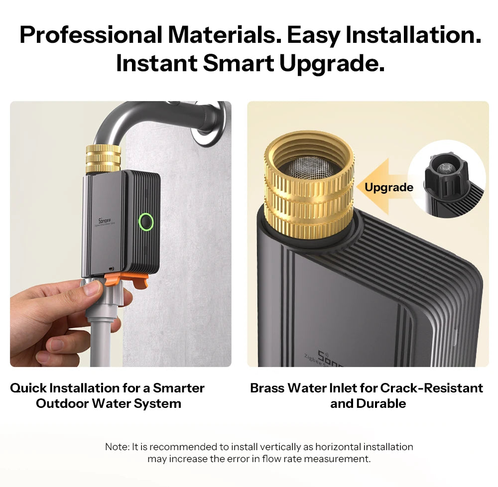 SONOFF Smart Water Valve Hydro Series Hydro ONE Zigbee With Flow Meter Brass Water Inlet Apple Home SWV-ZFE SWV-ZFU