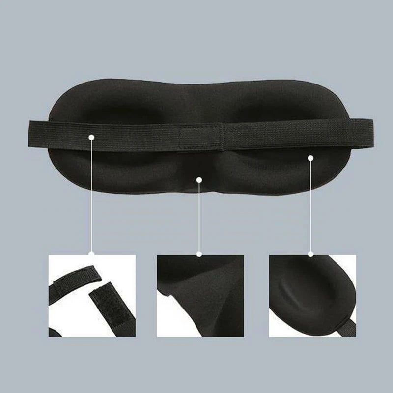 3D Smooth Natural Sleep Mask Fully Adjustable Shoulder Strap Unisex Essential for Travel Peaceful Sleep Blindfold Light Eyepatch