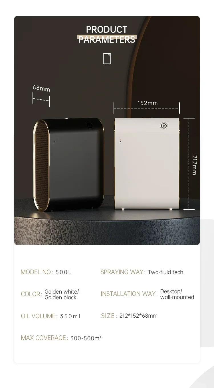 Bluetooth Professional Aroma Diffuser Machine 350ML Waterless Essential Oil Diffuser Electric Smell for Home Room Fragrance