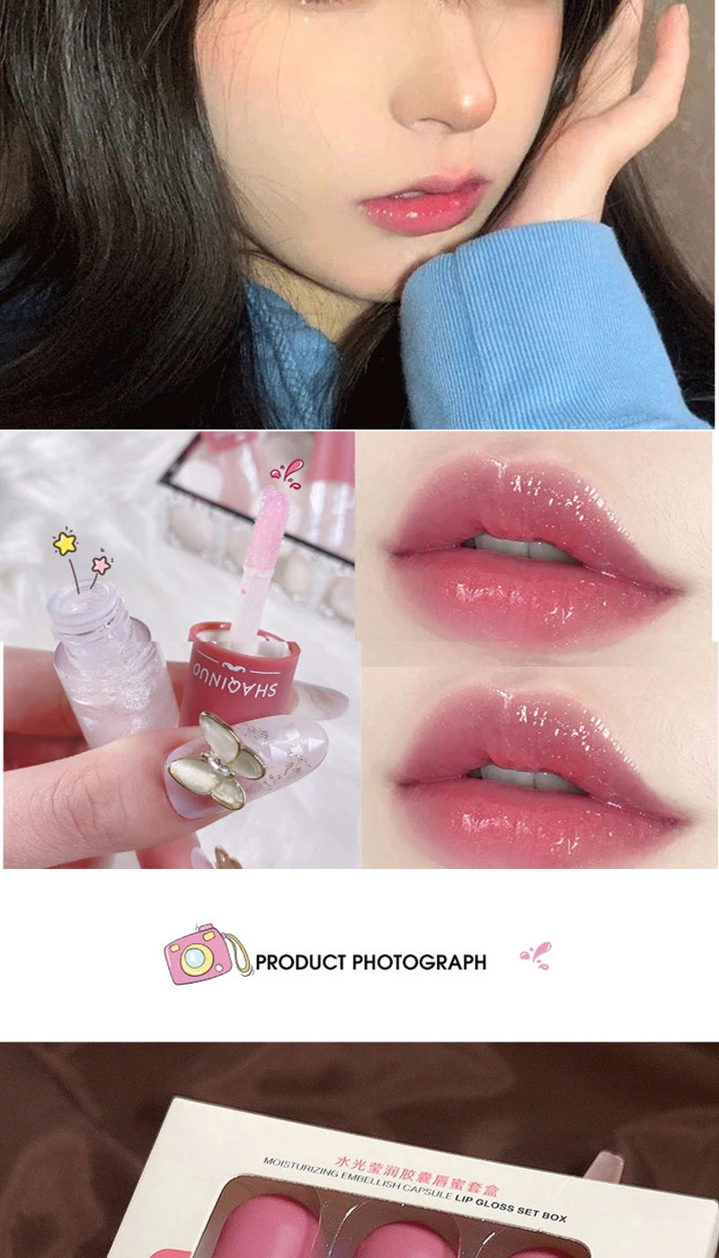 Hydrating Lip Oil Set - Mirror Finish Glossy Tint & Nourishing Lip Care Lip Care Tidesmit