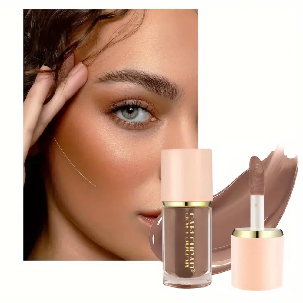 Tidesmit 2026 Beauty Glazed 2 color liquid contour showing matte waterproof V-face shaping face makeup texture swatch