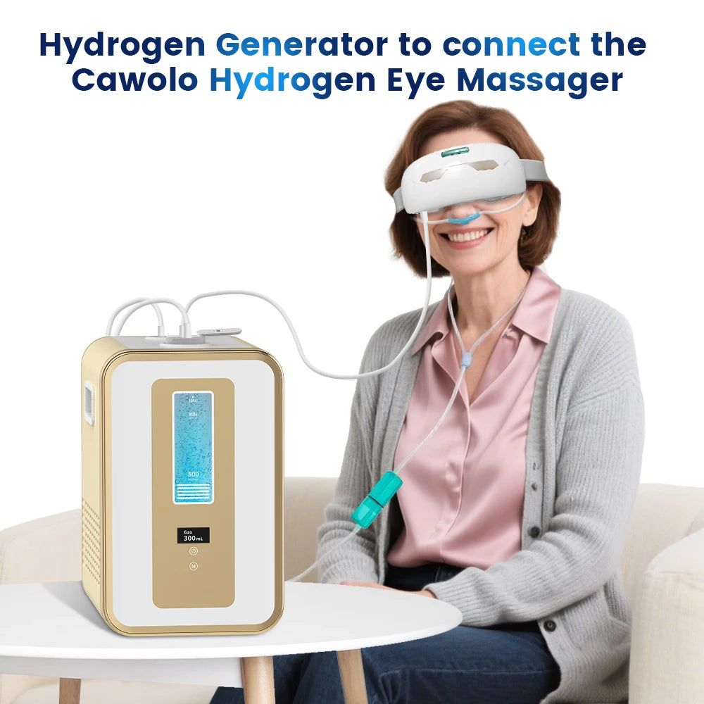 Tidesmit Cawolo 300ml hydrogen water generator side profile showing dual H2 and O2 HHO gas inhalation outlets