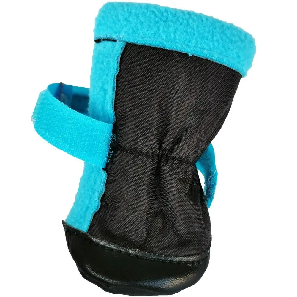 Blue and black breathable dog shoes with anti-slip soles for outdoor paw protection and comfort.