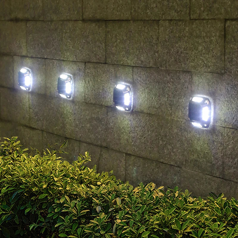 8LED Solar Driveway Light Outdoor Garden Ground Lights Waterproof LED Solar Wall Lamp Camping for Step Stair Pathway Walkway Dec