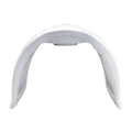 White arched LED light therapy device for facial skincare with inward-facing light panels.
