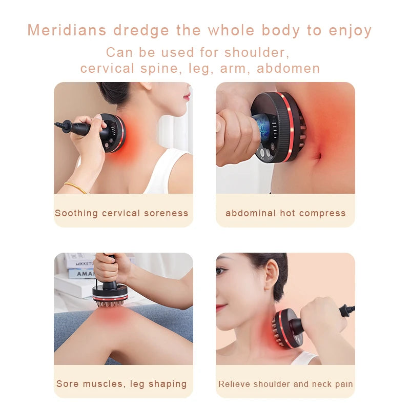 Electric Gua Sha Massager: Heated Deep Tissue Muscle Relief Tool Back Massage Instrument Tidesmit
