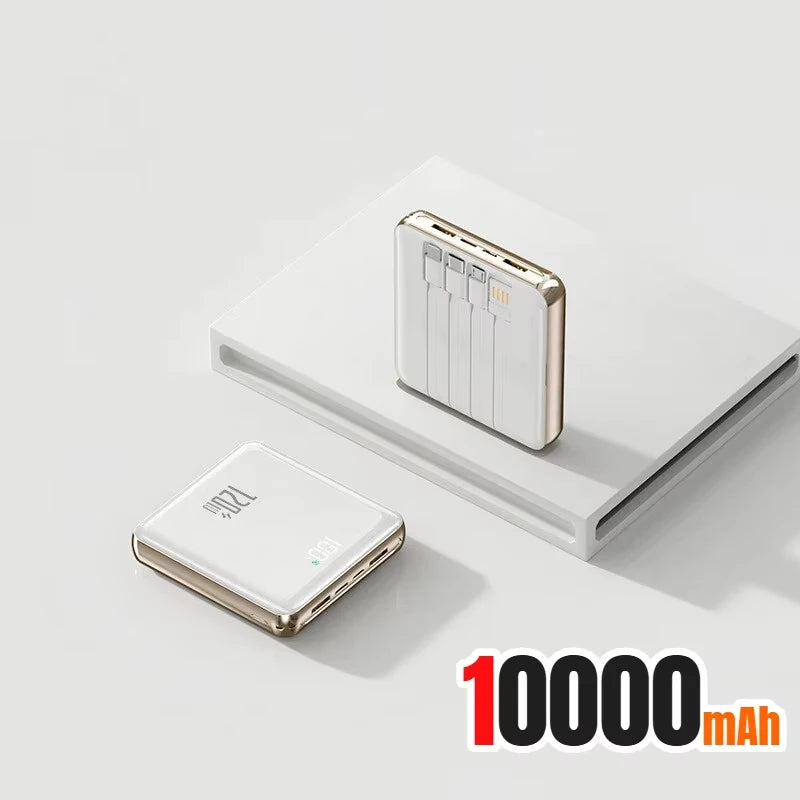 Portable Power Bank with 4 Built-in Cables - 50000mAh Tidesmit White 10000mAh Tidesmit
